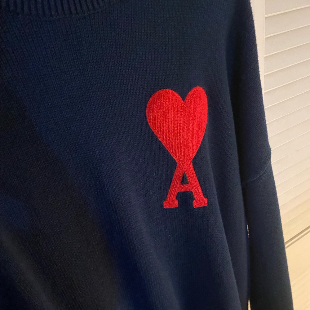 AMI ami ALEXANDRE MATTIUSSI Navy Oversized Sweater